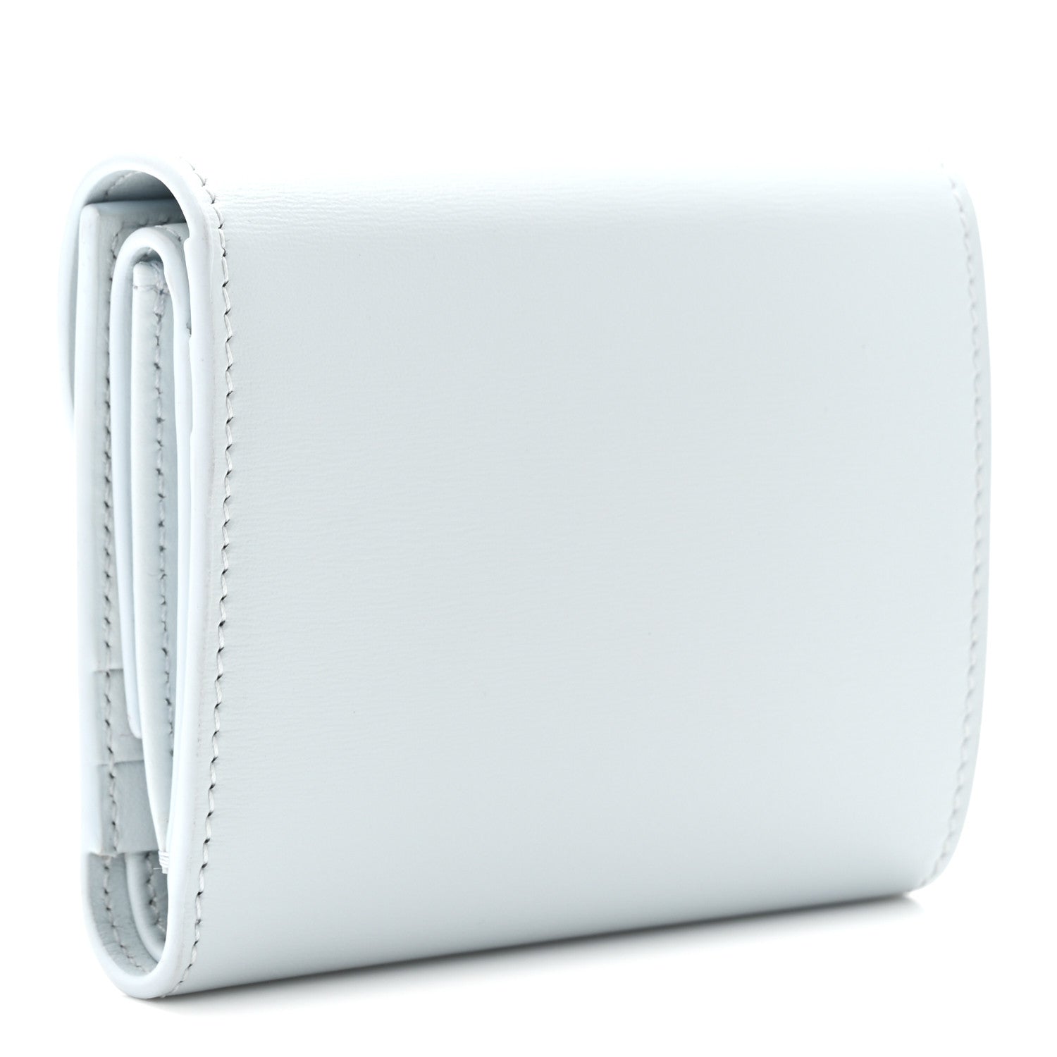 Shiny Calfskin Small Triomphe Wallet Soft Blue