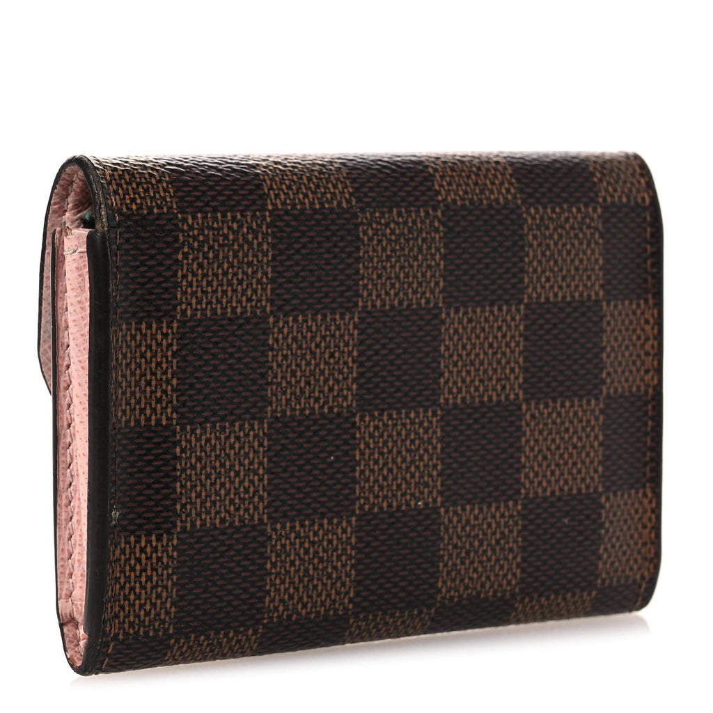 Damier Ebene Rosalie Coin Purse Rose Ballerine