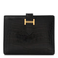 Matte Alligator Bearn Compact Wallet Black