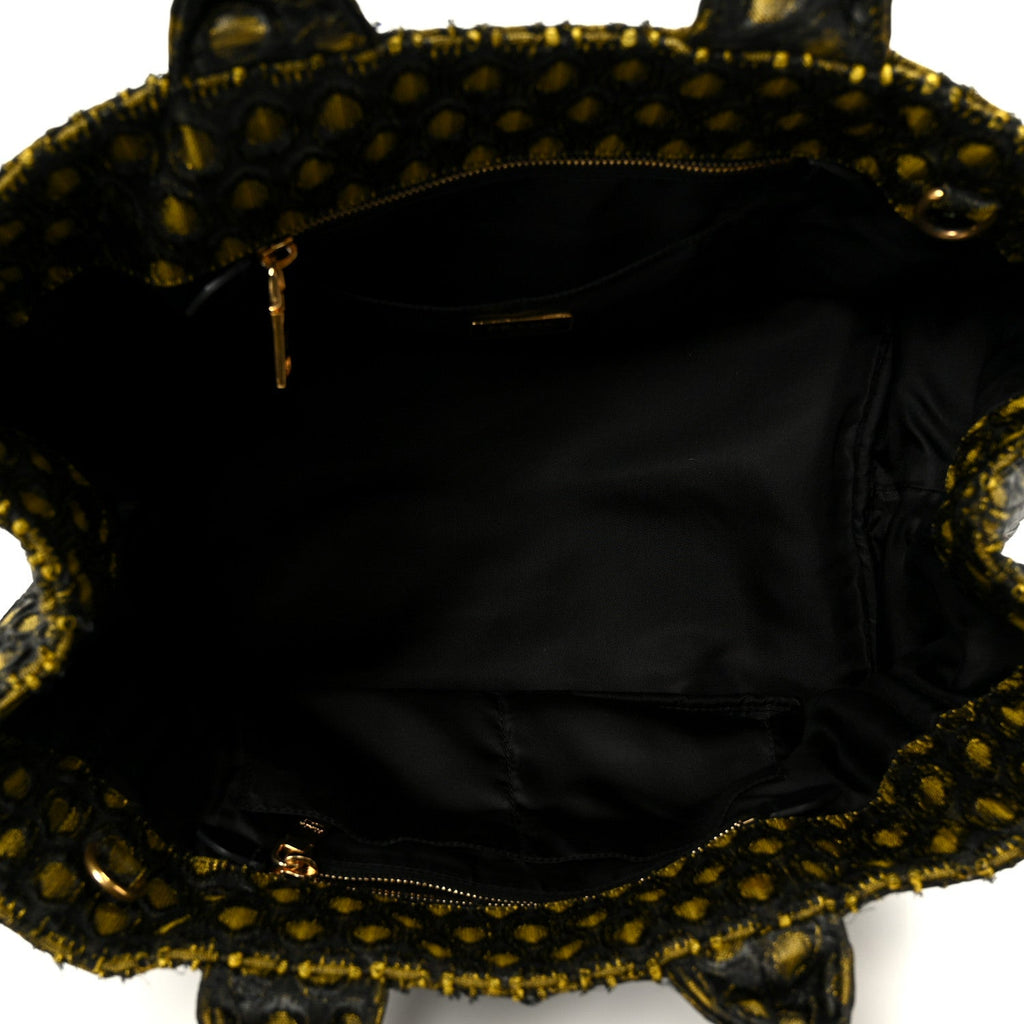 Tessuto Jacquard Canapa Tote Giallo