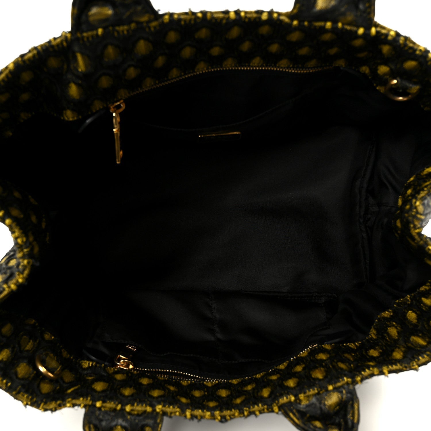 Tessuto Jacquard Canapa Tote Giallo