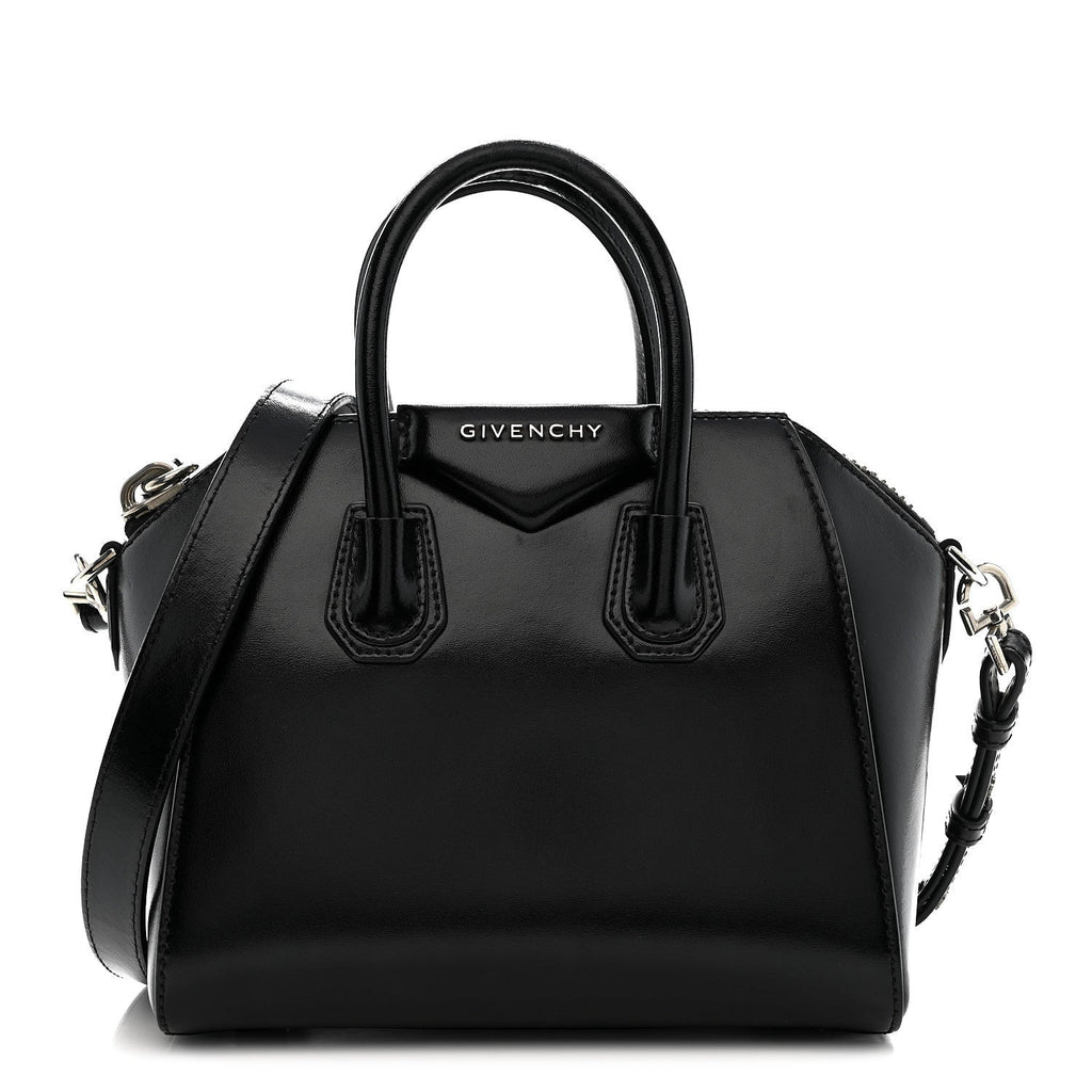 Shiny Lord Calfskin Mini Antigona Black
