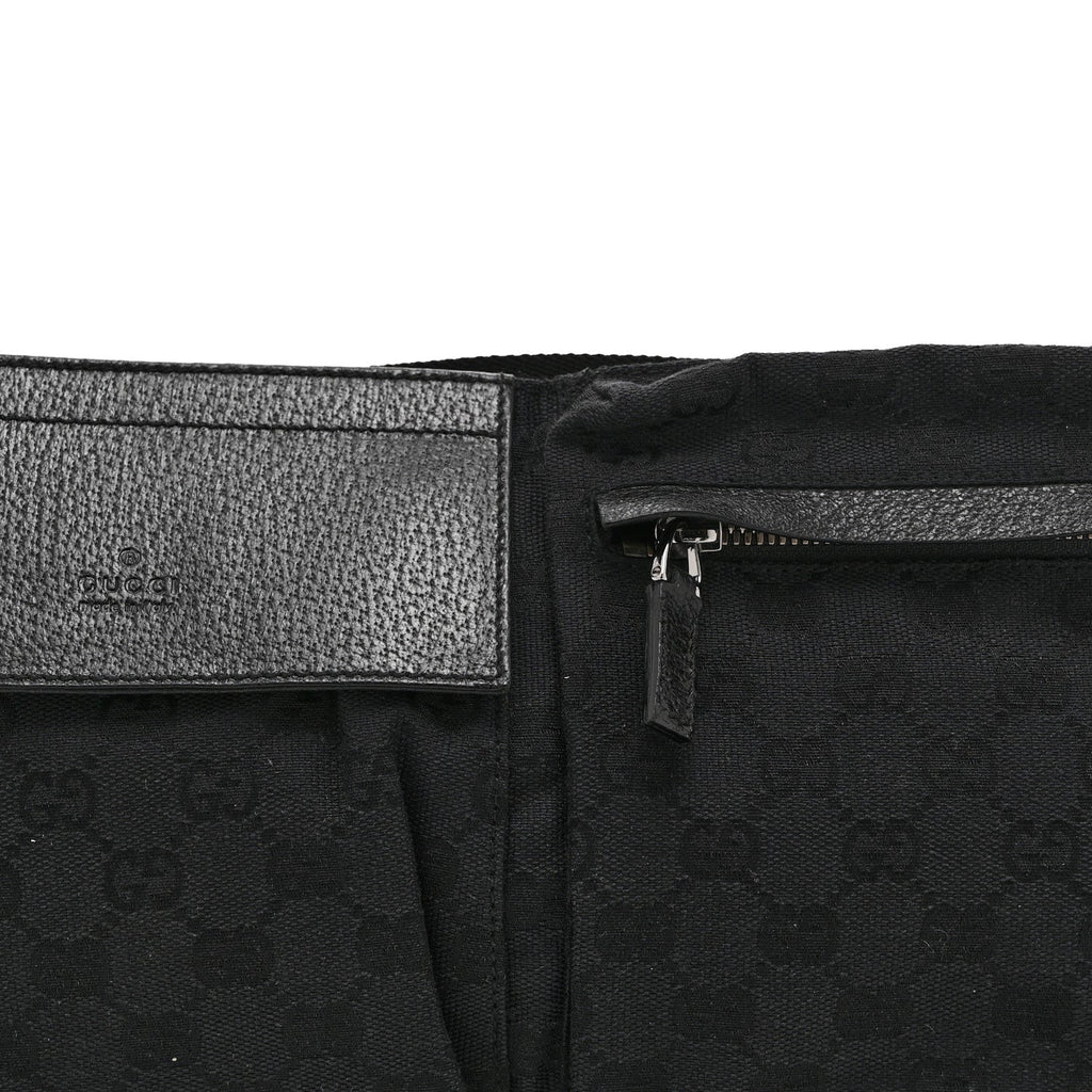 GG Monogram Double Pocket Belt Bag Black