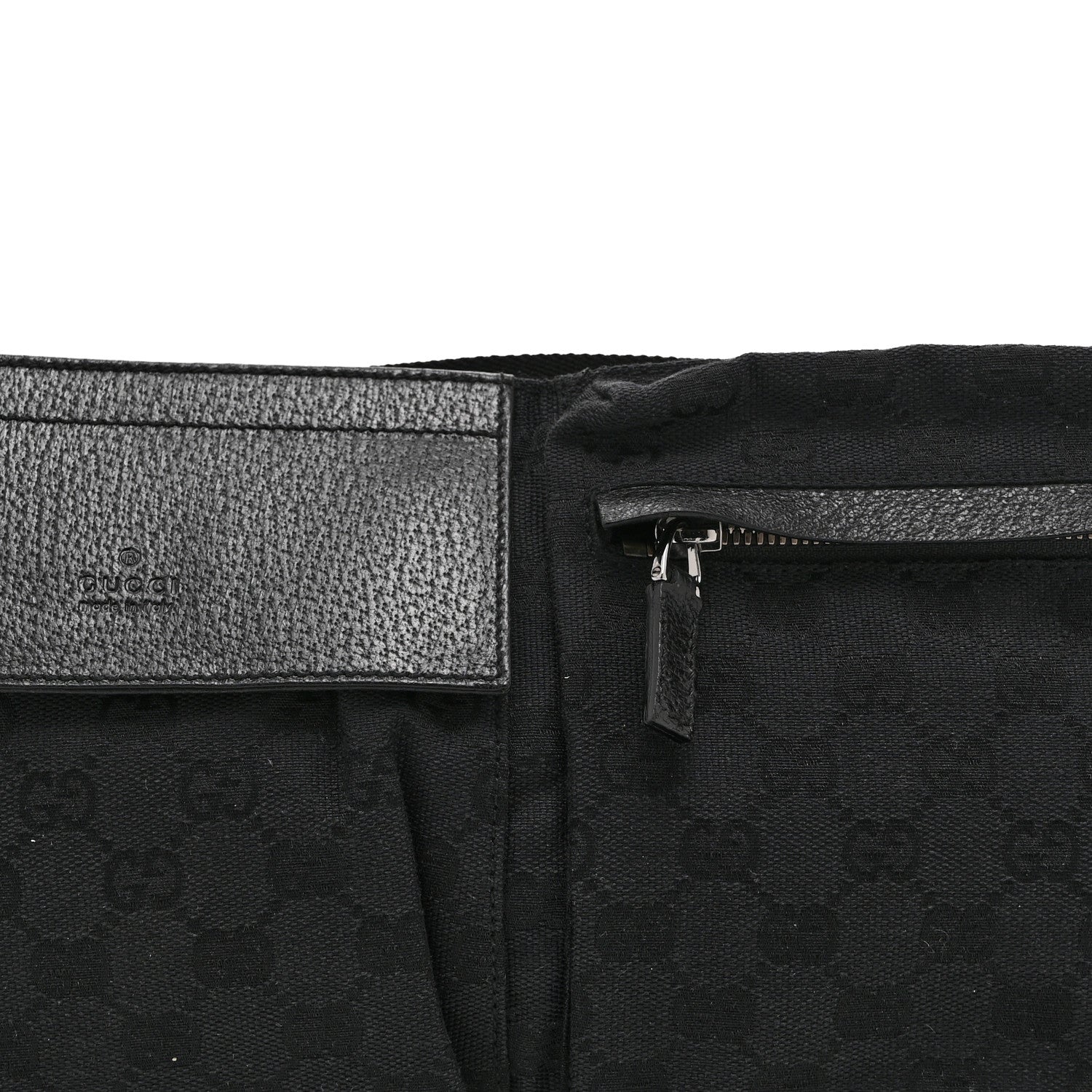 GG Monogram Double Pocket Belt Bag Black
