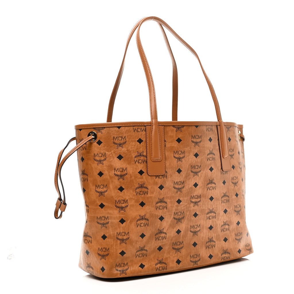Visetos Medium Reversible Shopper Tote Cognac