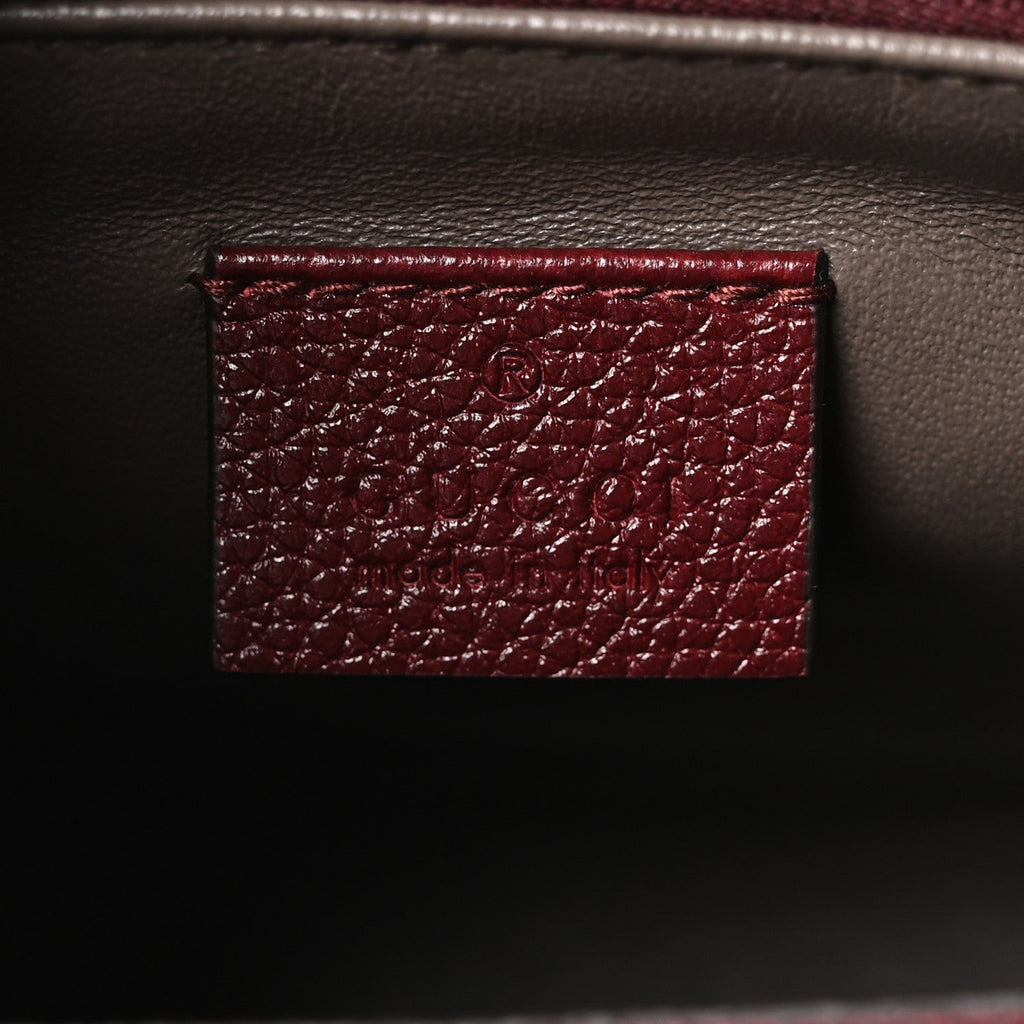 Grainy Calfskin Small Zumi Top Handle Bag Vintage Bordeaux