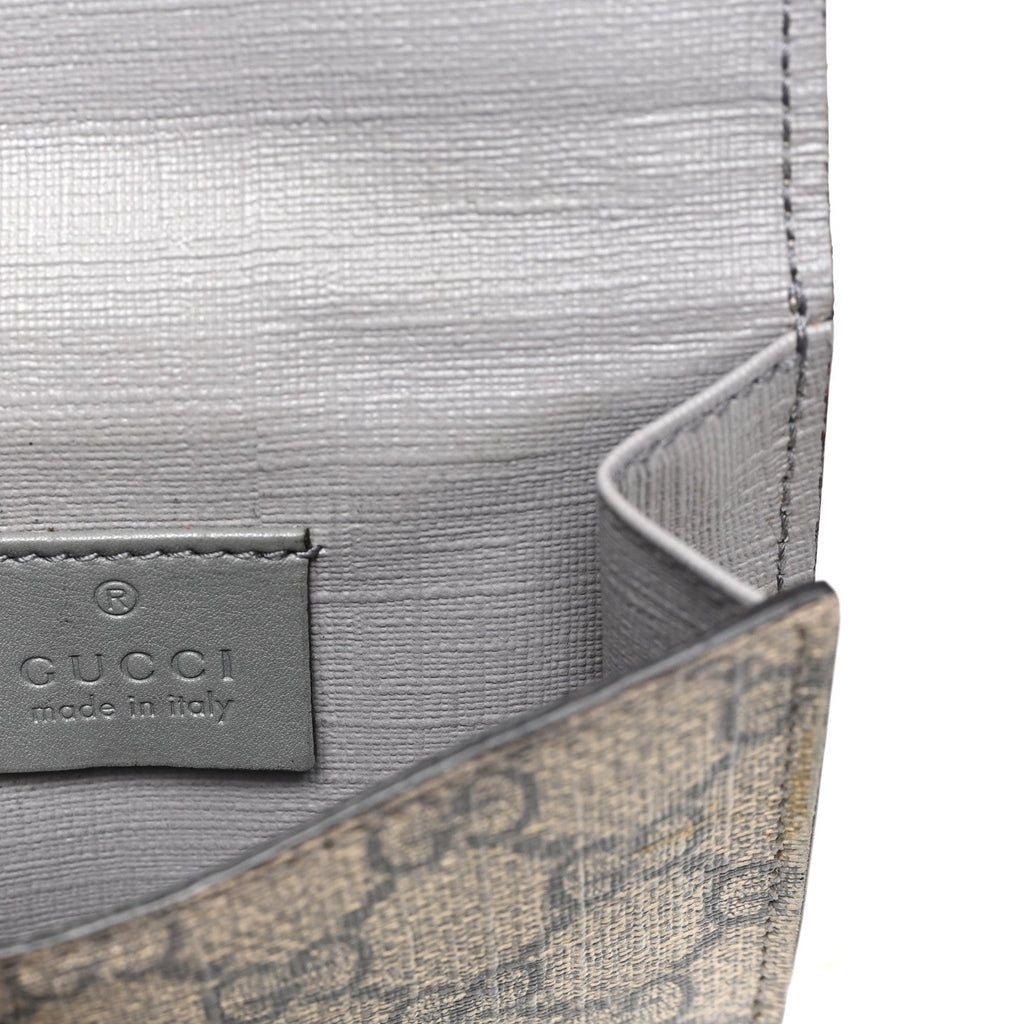 GG Supreme Monogram GG Pierce French Flap Wallet Ecru Grigio