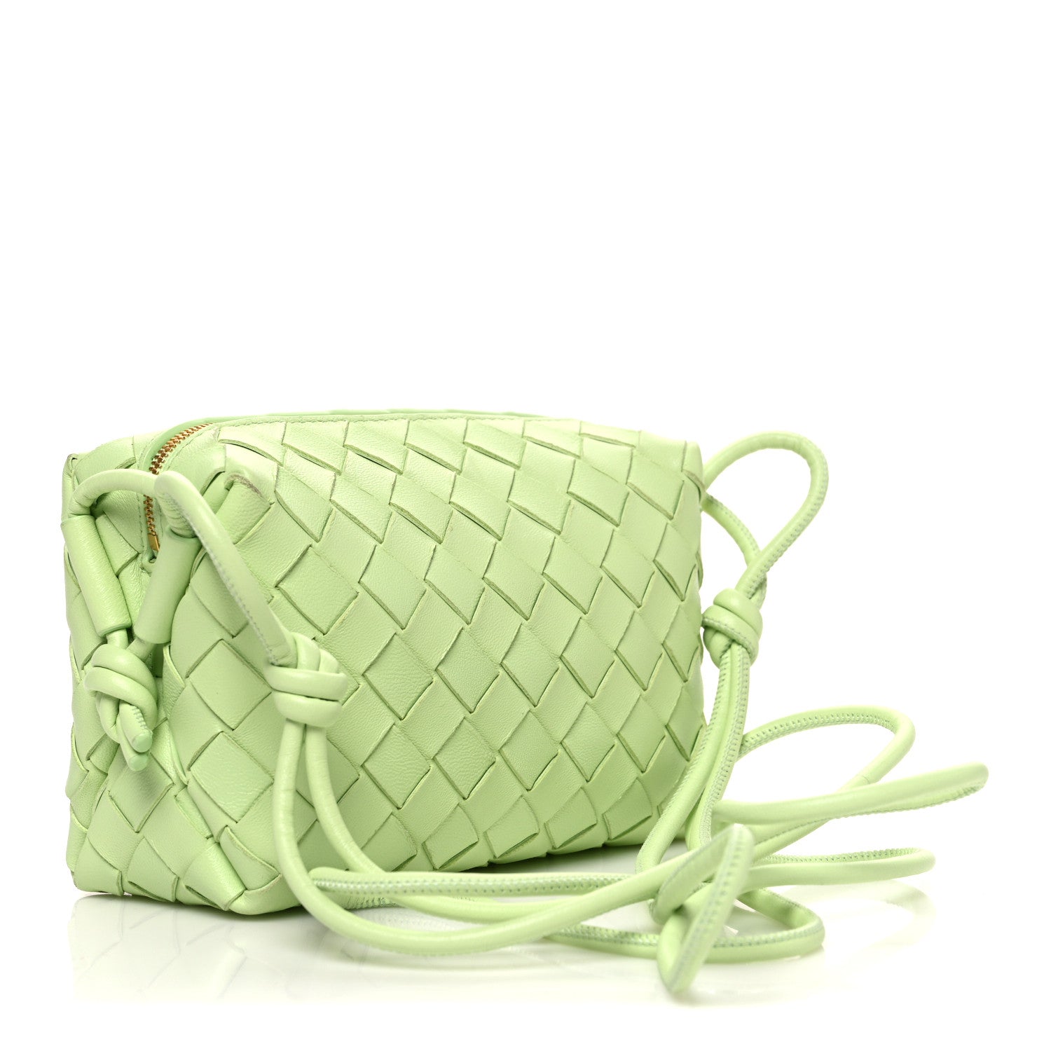 Nappa Intrecciato Mini Loop Camera Bag Fennel
