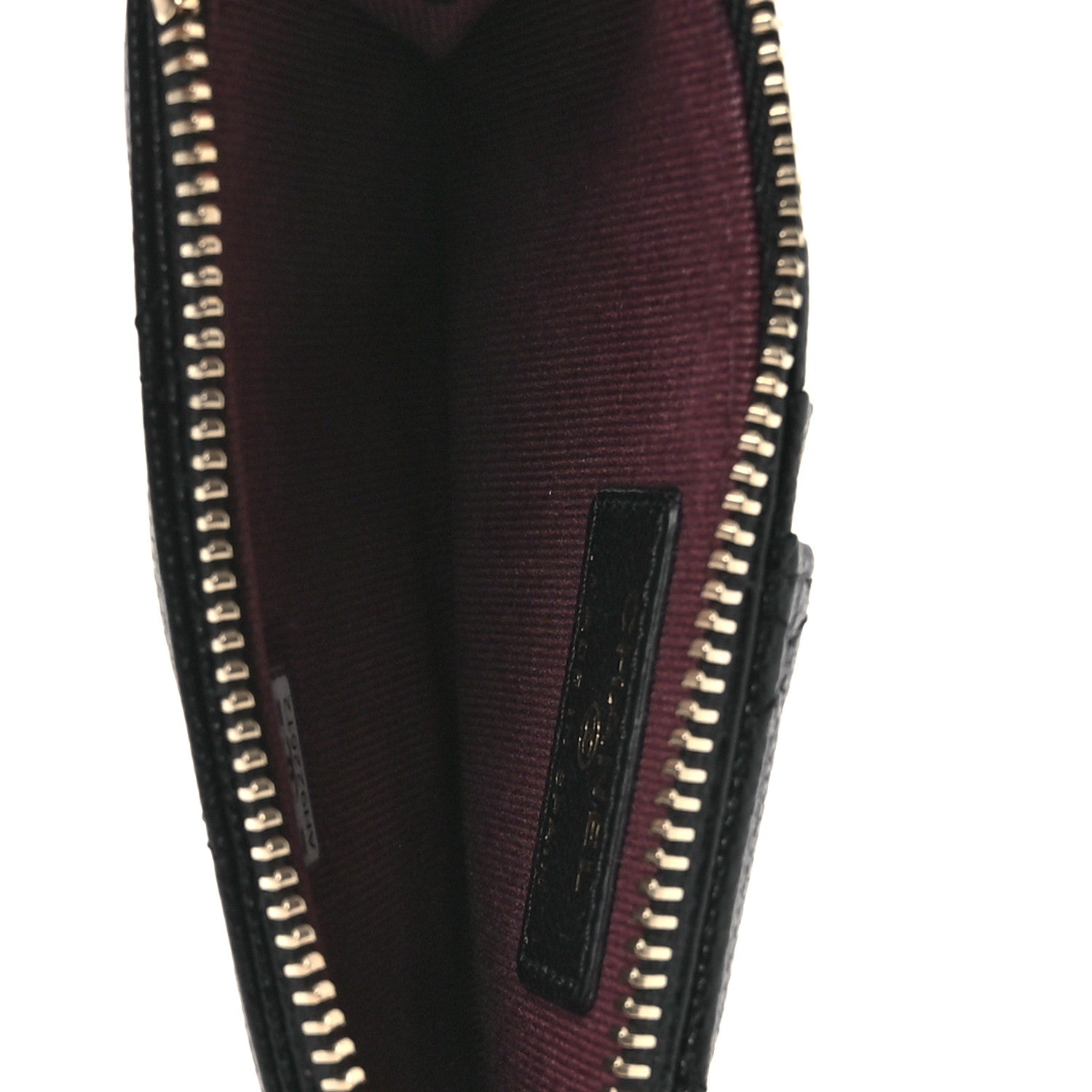 Caviar Quilted Flap Zip  Holder Black