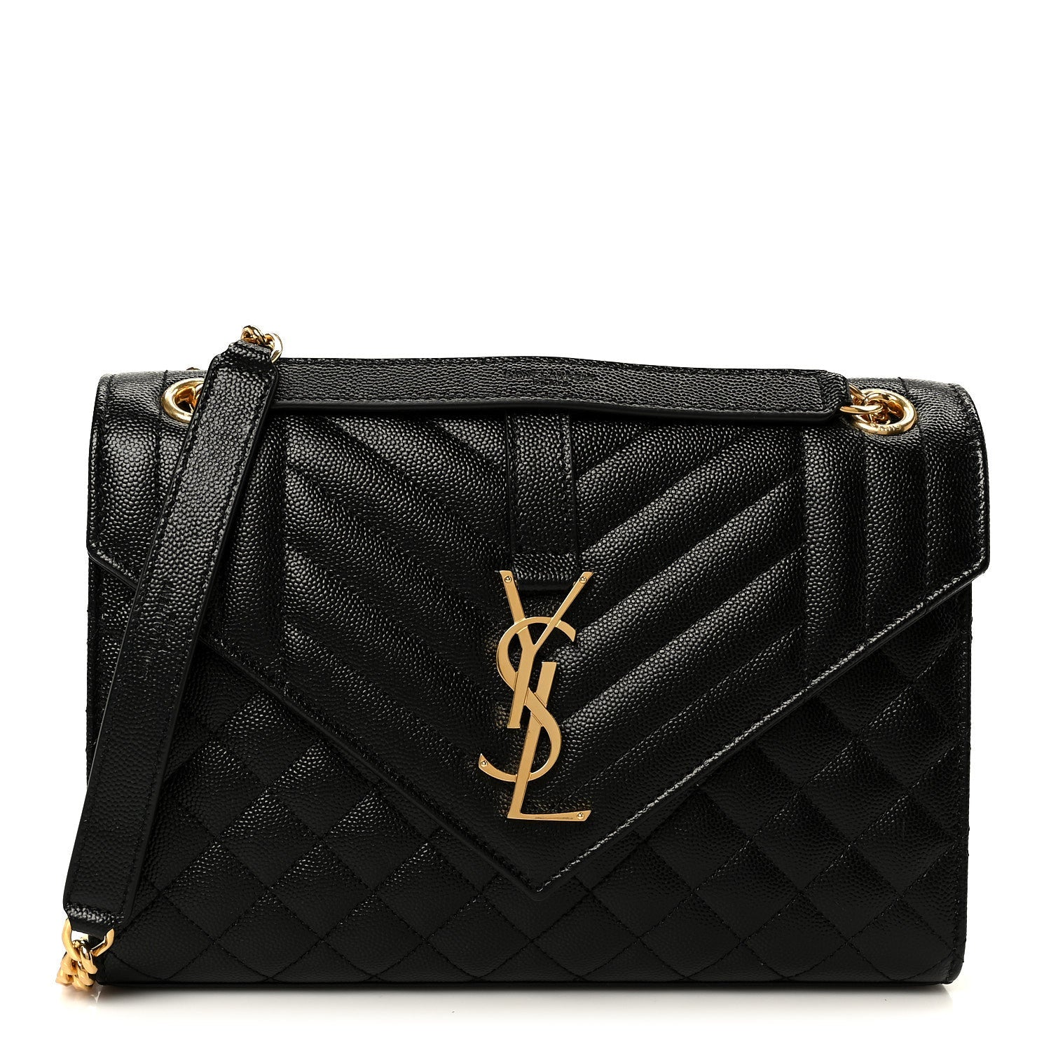 Grain De Poudre Textured Mixed Matelasse Triquilt Medium Monogram Satchel Black