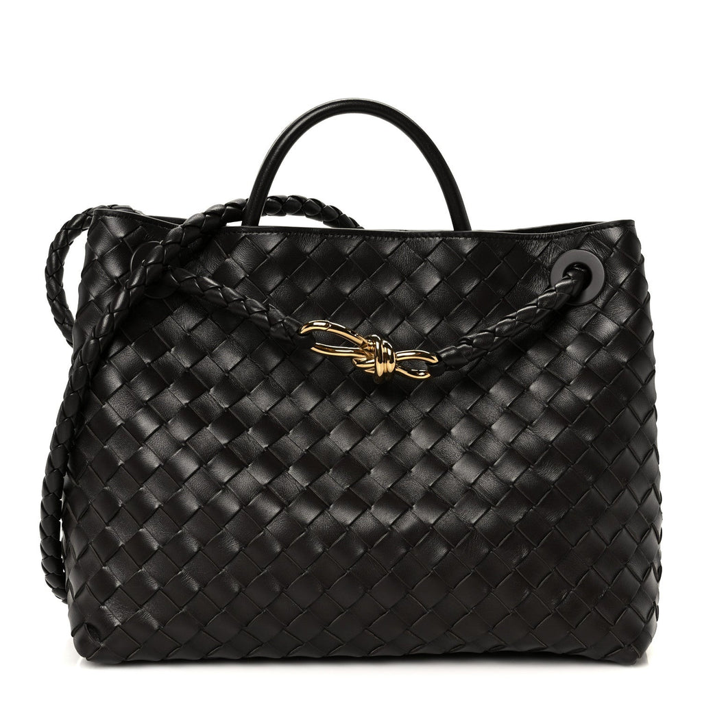 Nappa Intrecciato Medium Andiamo Shoulder Bag Fondant