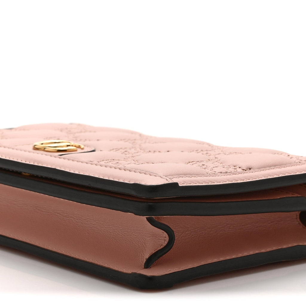 Calfskin GG Matelasse Chain Wallet Rhodamine Light Pink