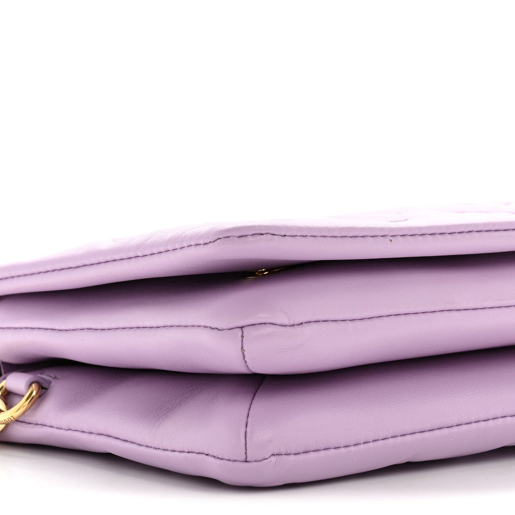 Lambskin Embossed Monogram Pochette Coussin Parme