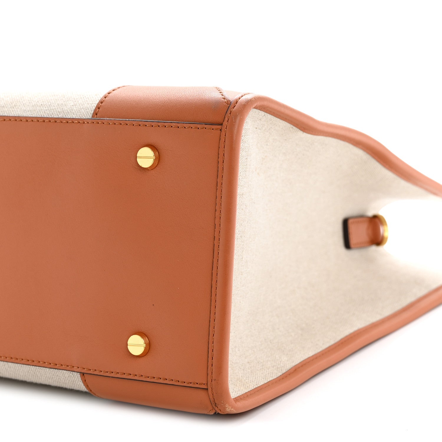 Calfskin Linen Large Munchen Tote Cognac