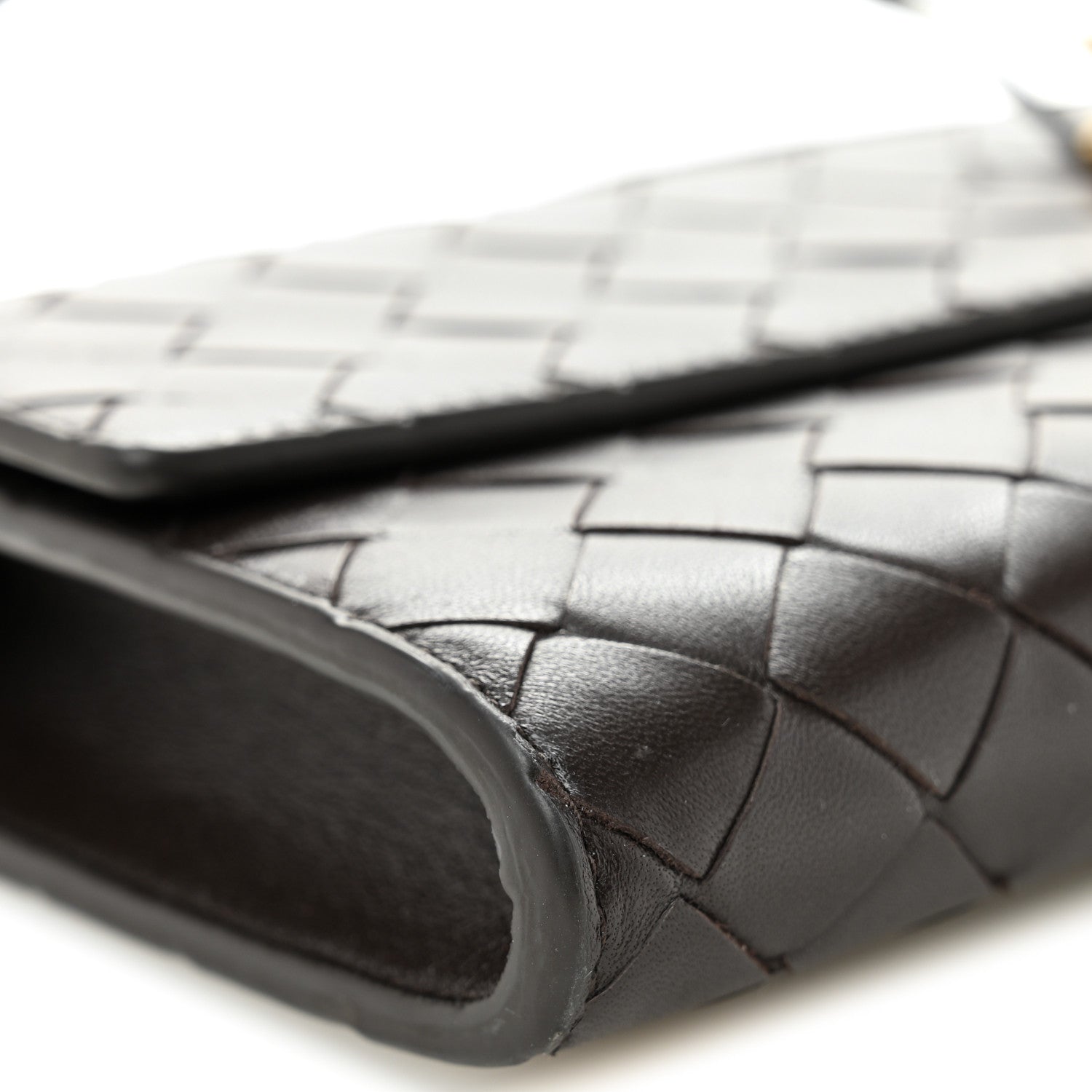 Nappa Intrecciato Long Andiamo Top Handle Clutch Fondant