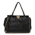 Vitello Medium Rockstud Tote Tote Black