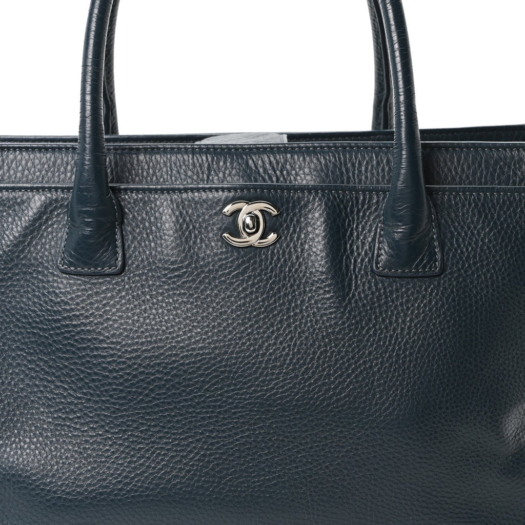 Calfskin Cerf Executive Shopper Tote Blue