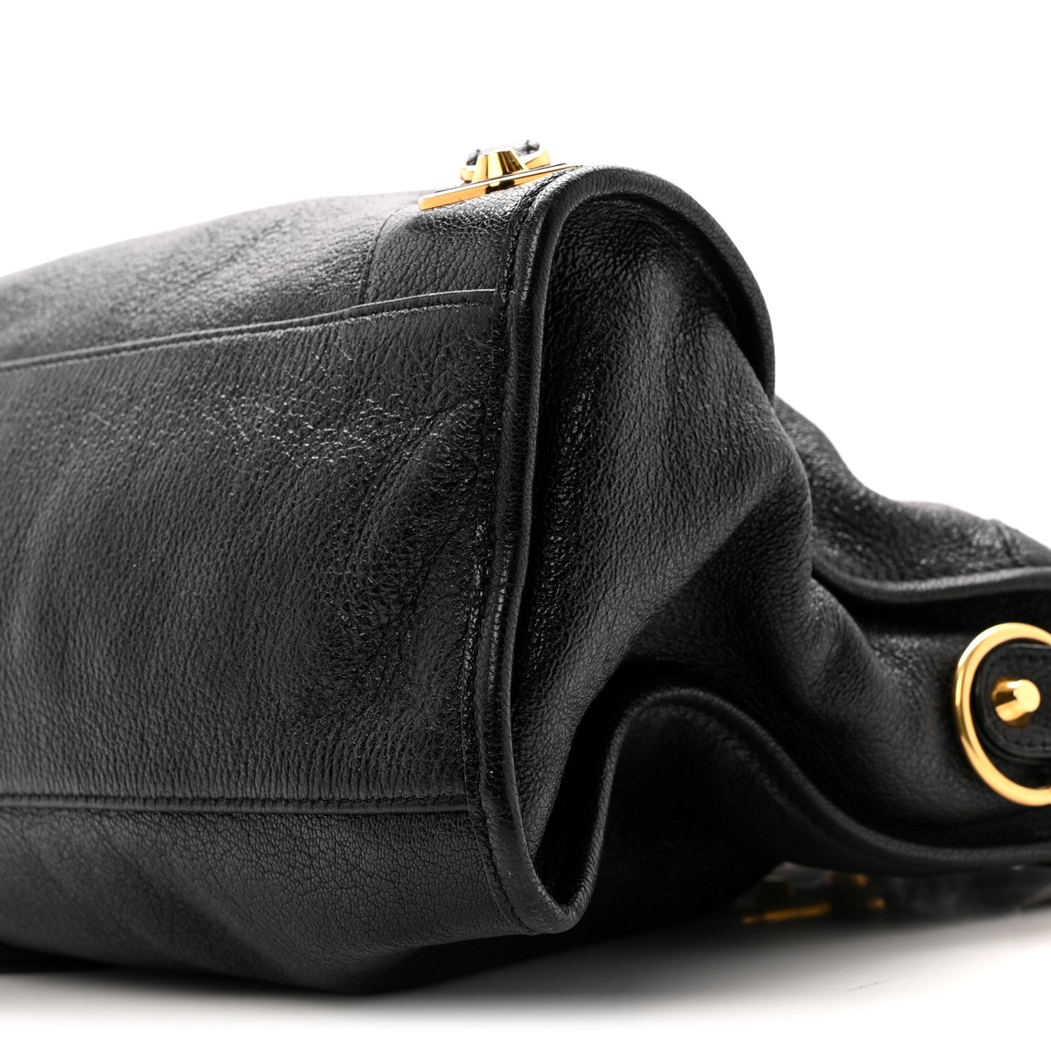 Chevre Gold Metallic Edge Hardware City Black
