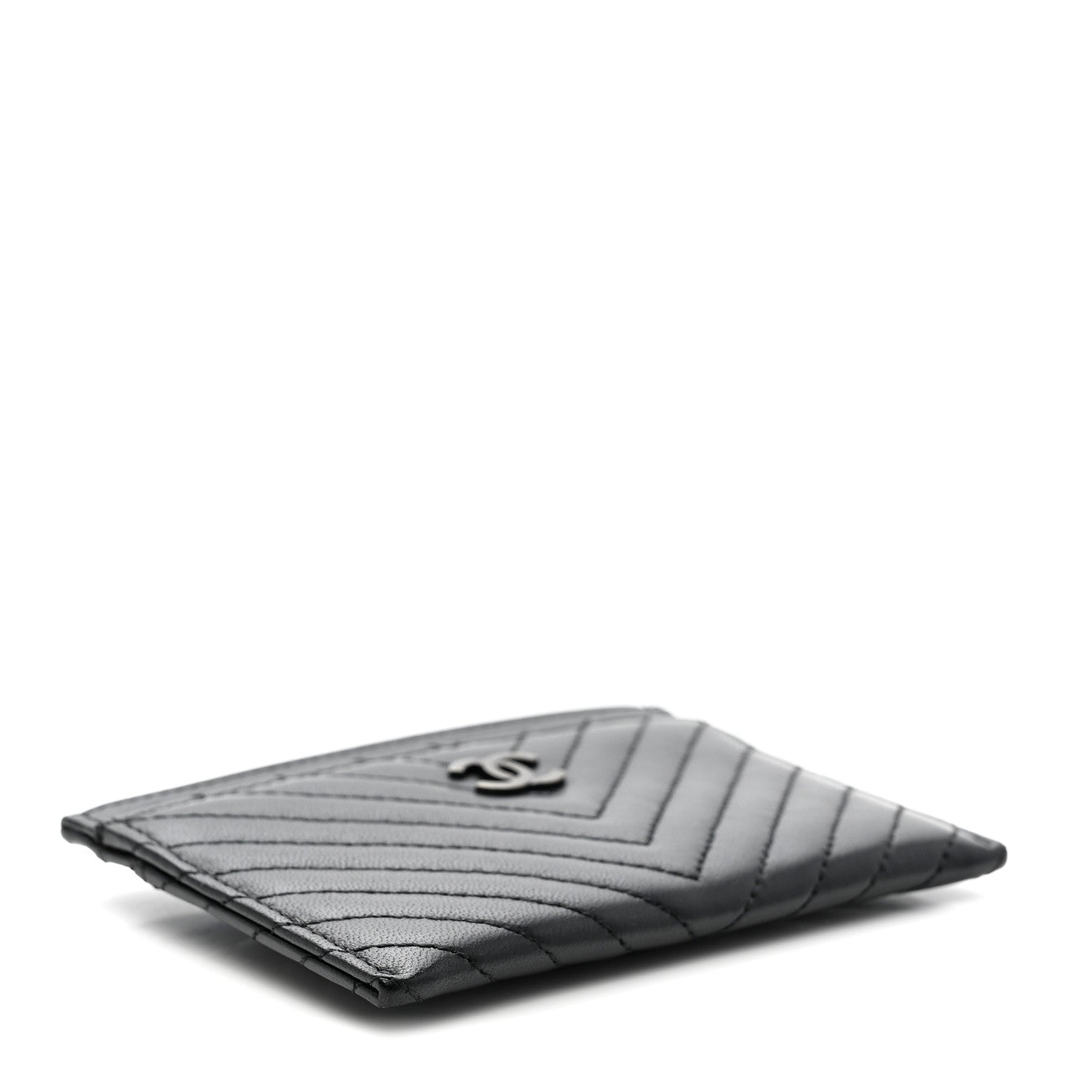 Lambskin Chevron Quilted  Holder So Black