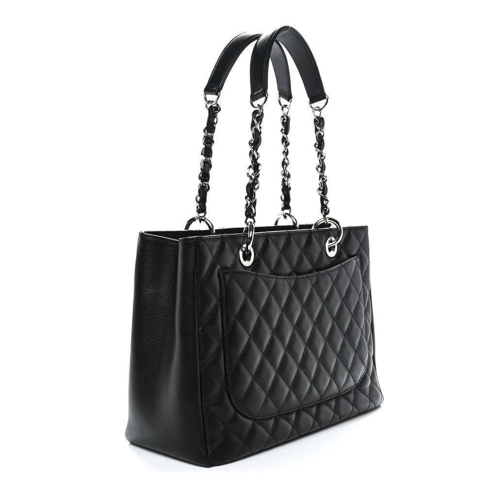 Caviar Quilted Grand Shopping Tote GST Black