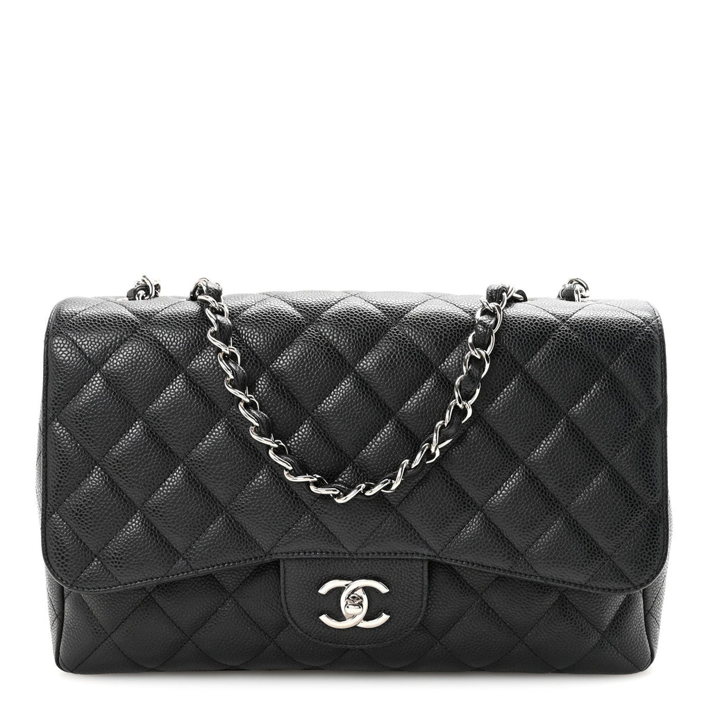 Caviar Quilted Jumbo Single Flap Black
