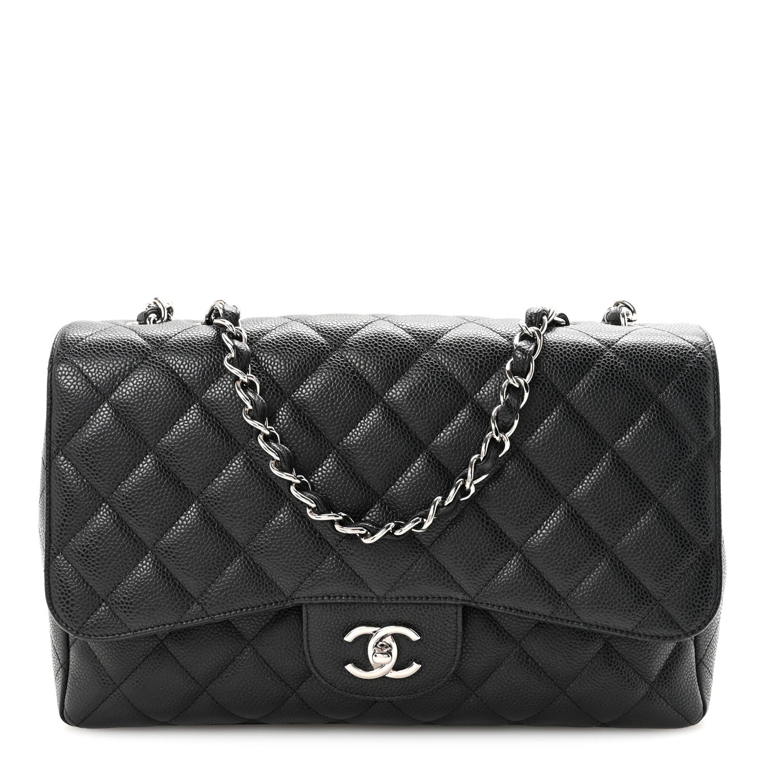 Caviar Quilted Jumbo Single Flap Black