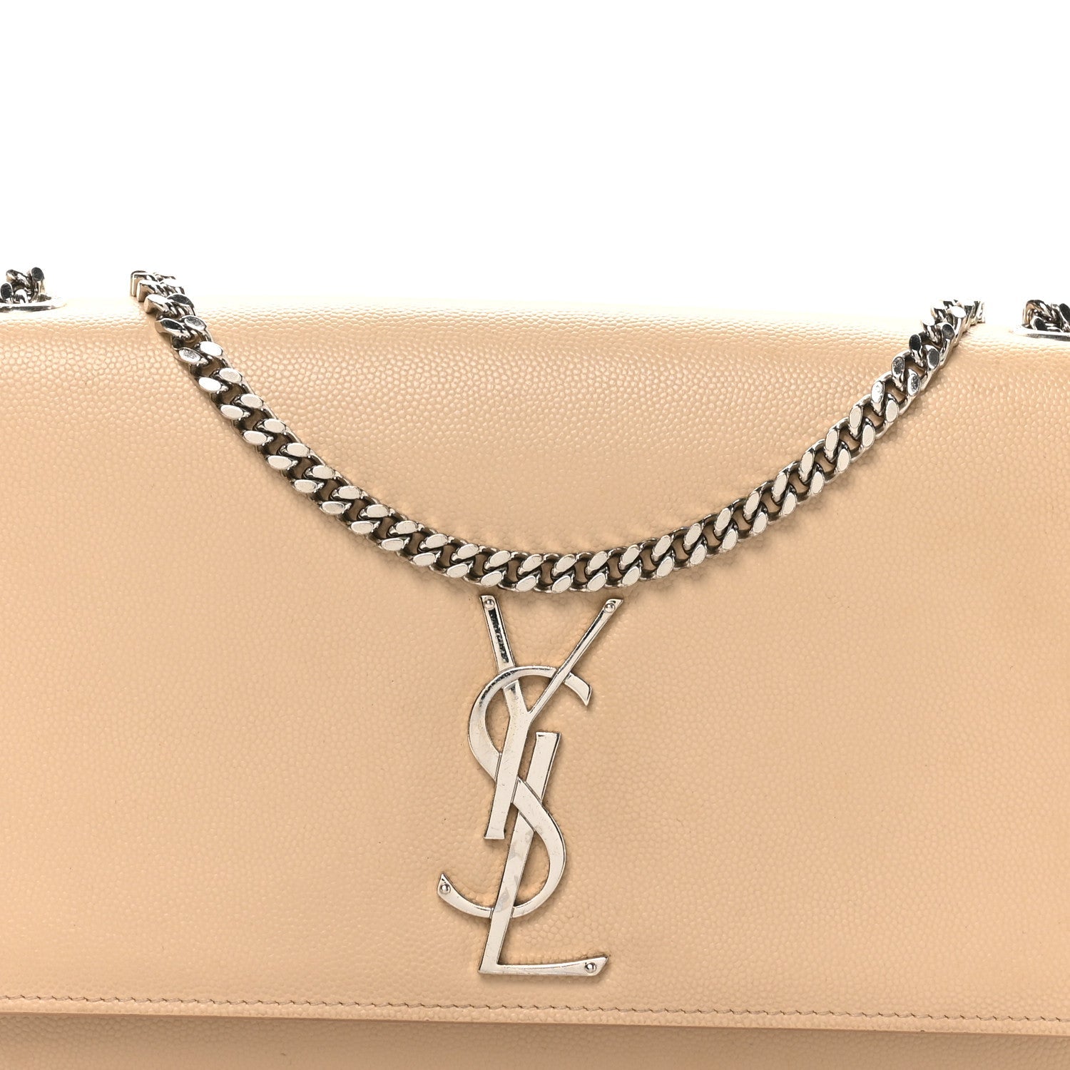Grain De Poudre Medium Monogram Kate Satchel Sable Beige