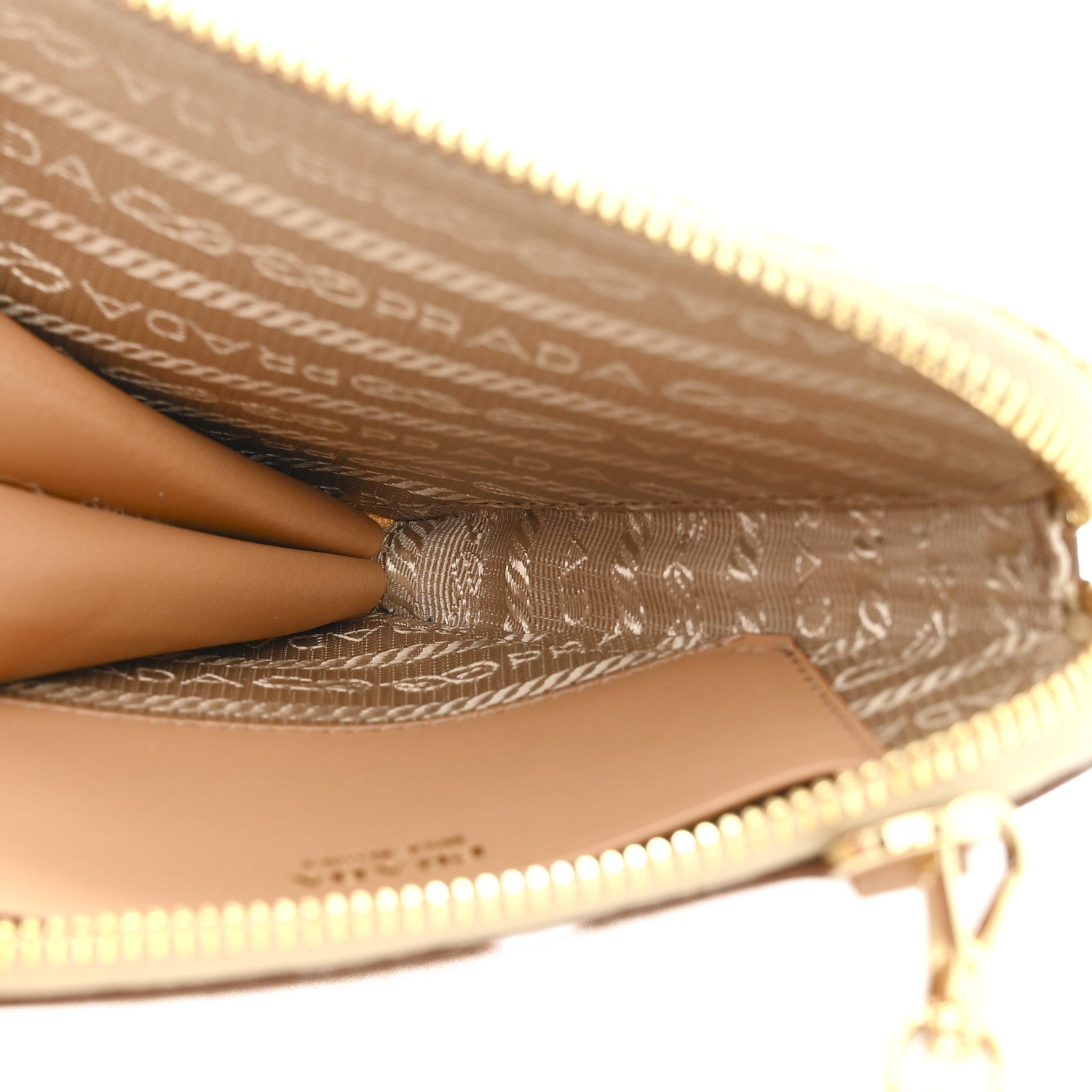 Raffia Calfskin Crochet Logo Embroidered Mini Triangle Crossbody Pouch Naturale