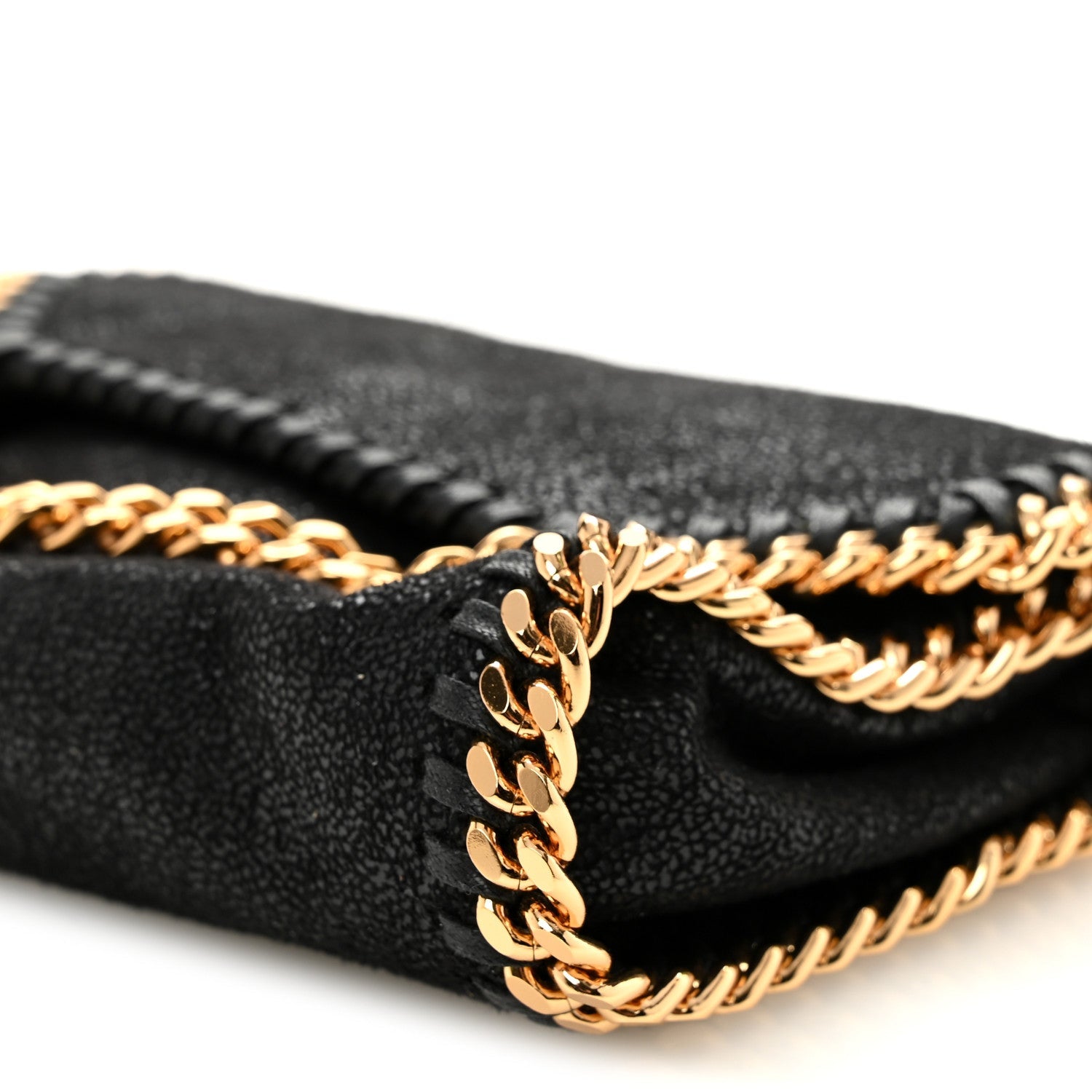 Shaggy Deer Tiny Fold Over Falabella Tote Black