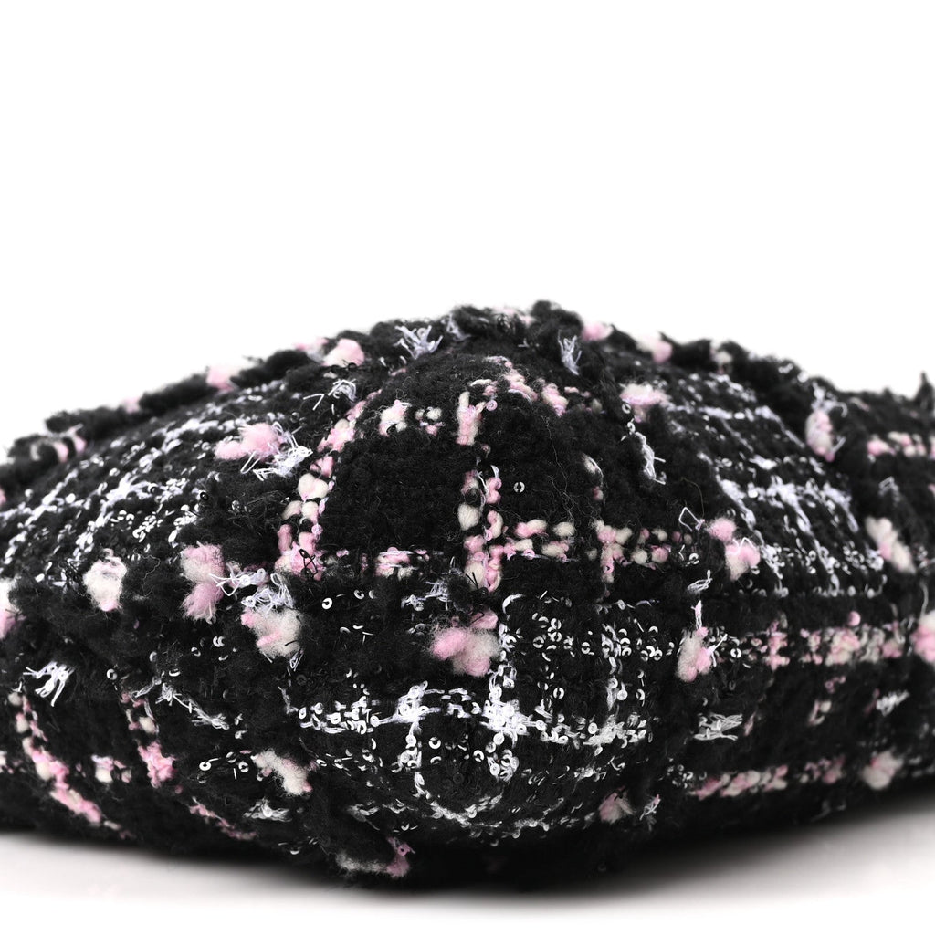 Tweed Patchwork Quilted Small Chanel 22 Black Pink White