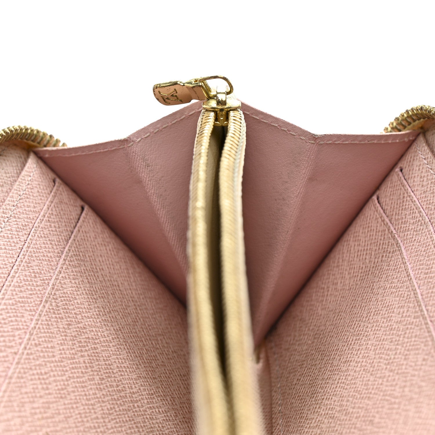 Damier Azur Clemence Wallet Rose Ballerine