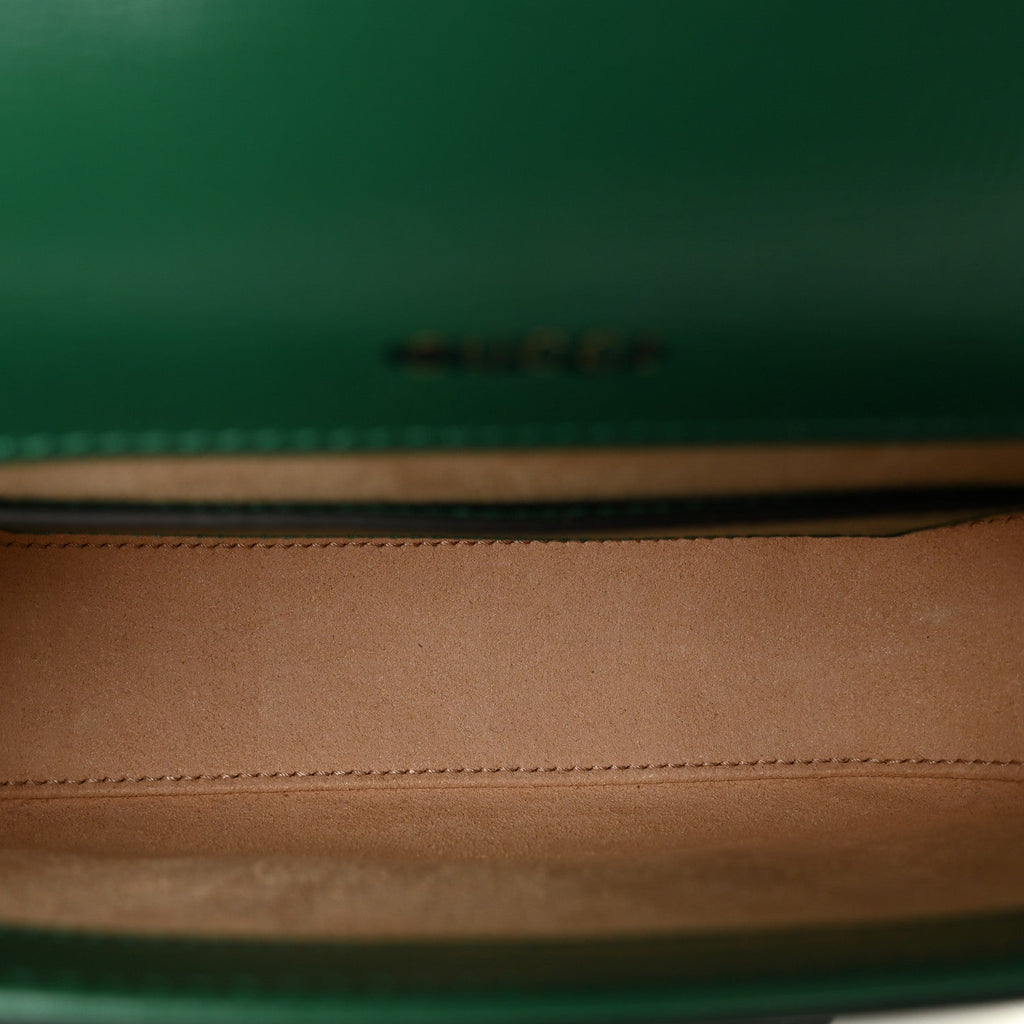 Azalea Calfskin Web Monochrome Horsebit 1955 Shoulder Bag Emerald