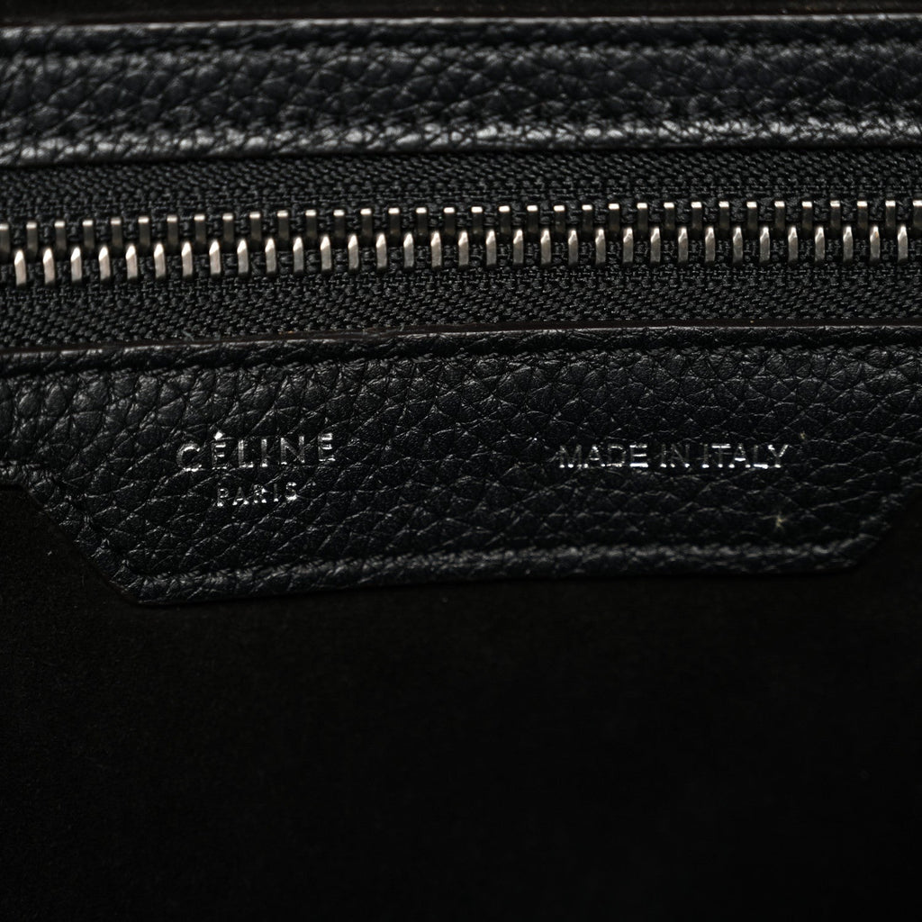 Drummed Calfskin Mini Luggage Black