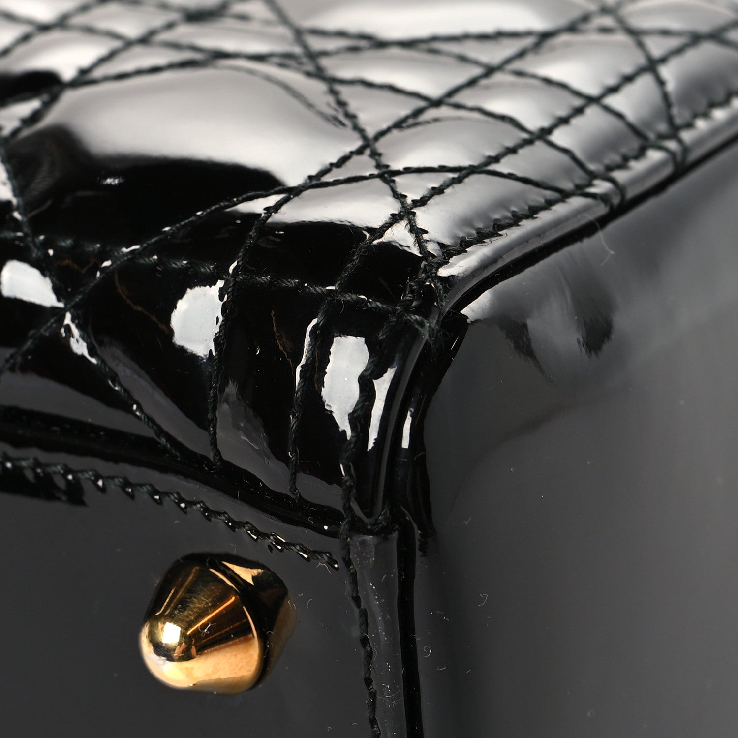 Patent Cannage Large Lady Dior Black