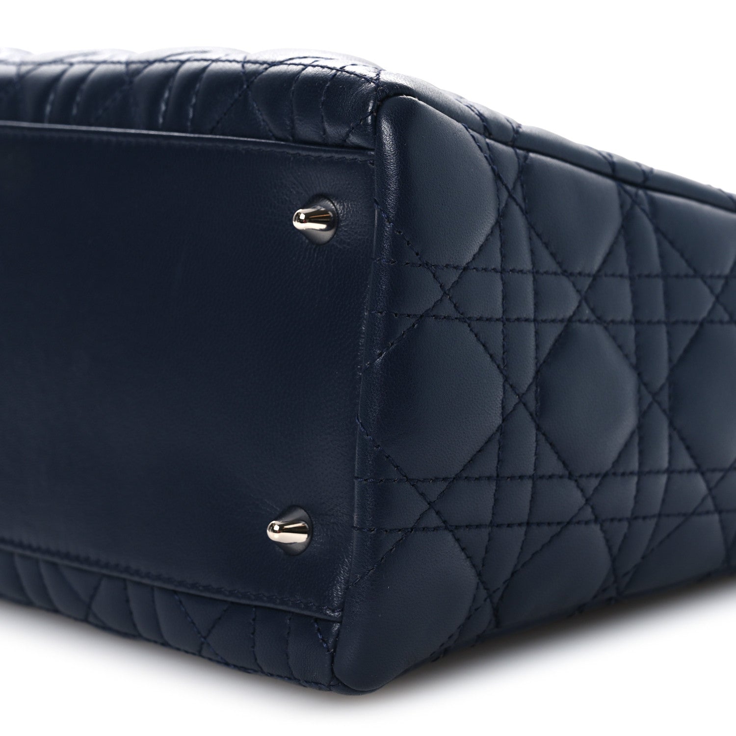 Lambskin Cannage Medium Lady Dior Navy Blue
