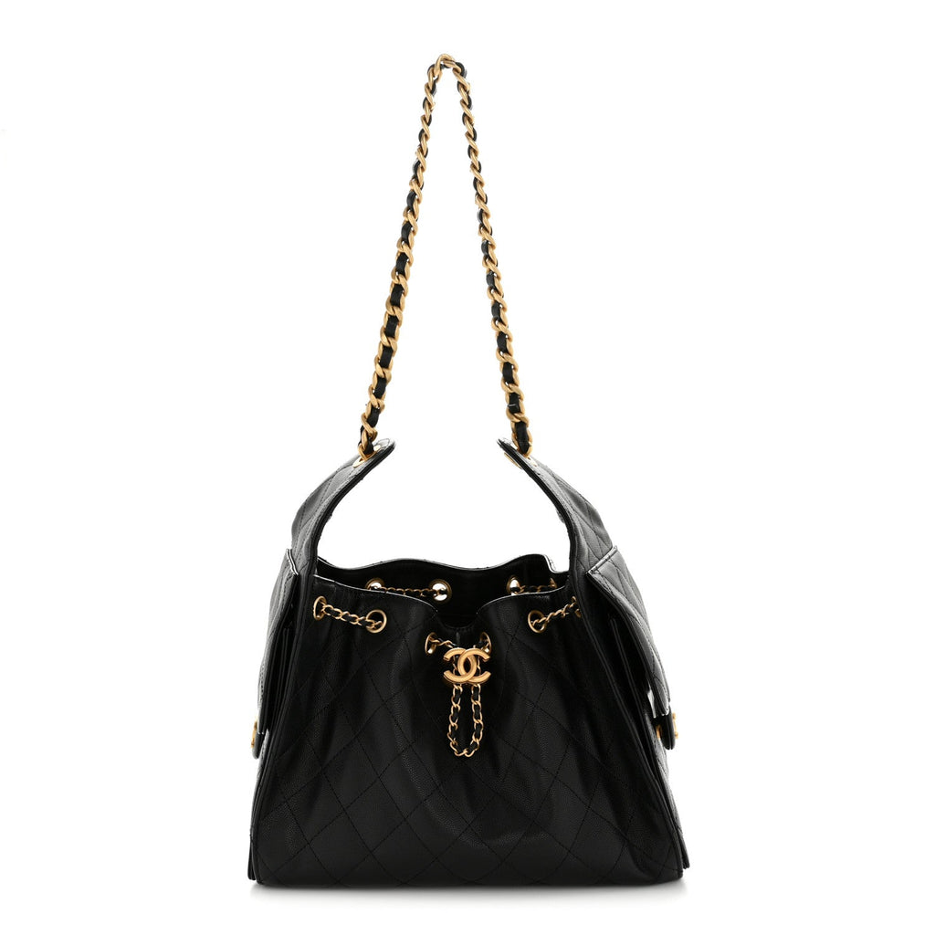 Caviar Quilted Small Chanel 25 Handbag Black