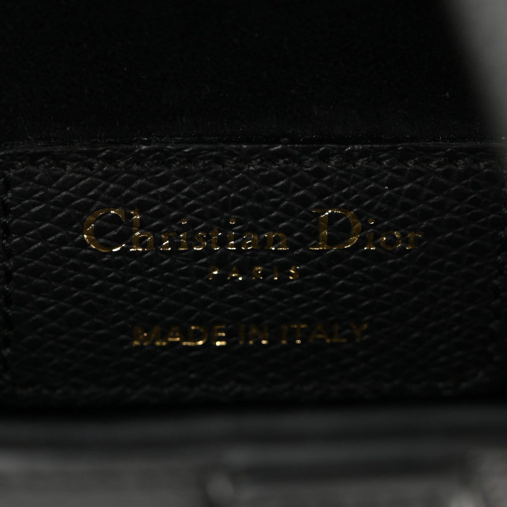 Grained Calfskin Mini Saddle Bag Black