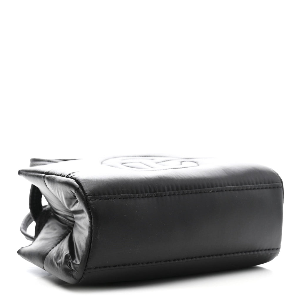 Nylon Small Puff Shopping Bag Black