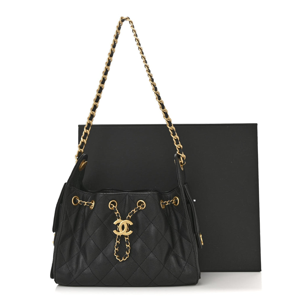 Caviar Quilted Mini Chanel 25 Handbag Black