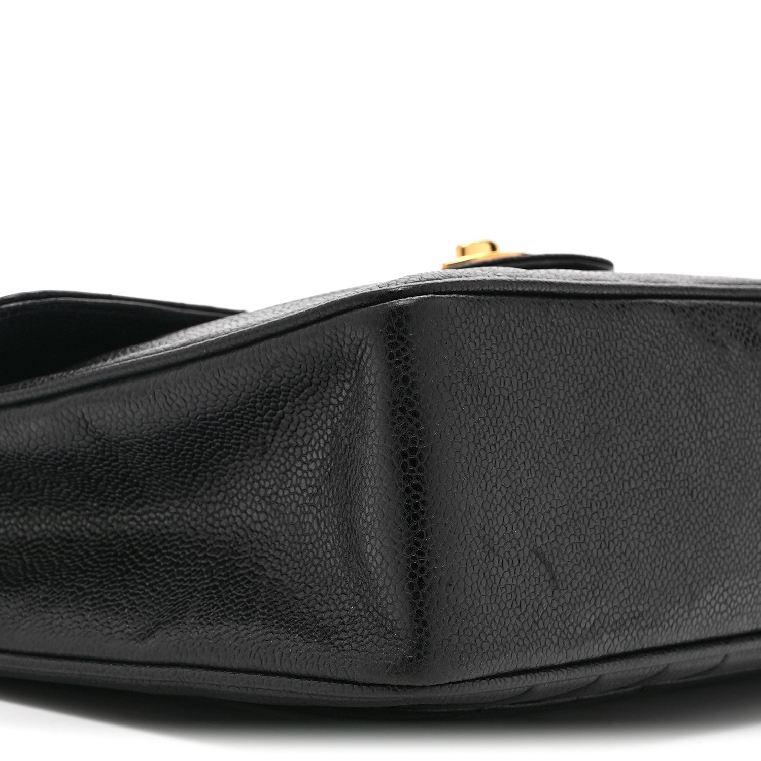 Caviar Vertical Quilted Jumbo Single Flap Black