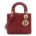 Patent Cannage Small Lady Dior Cherry Red