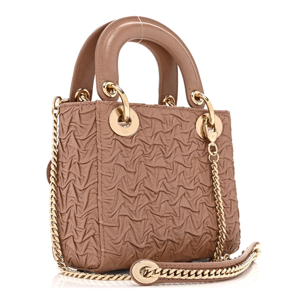Lambskin Gathered Mini Lady Dior Fard