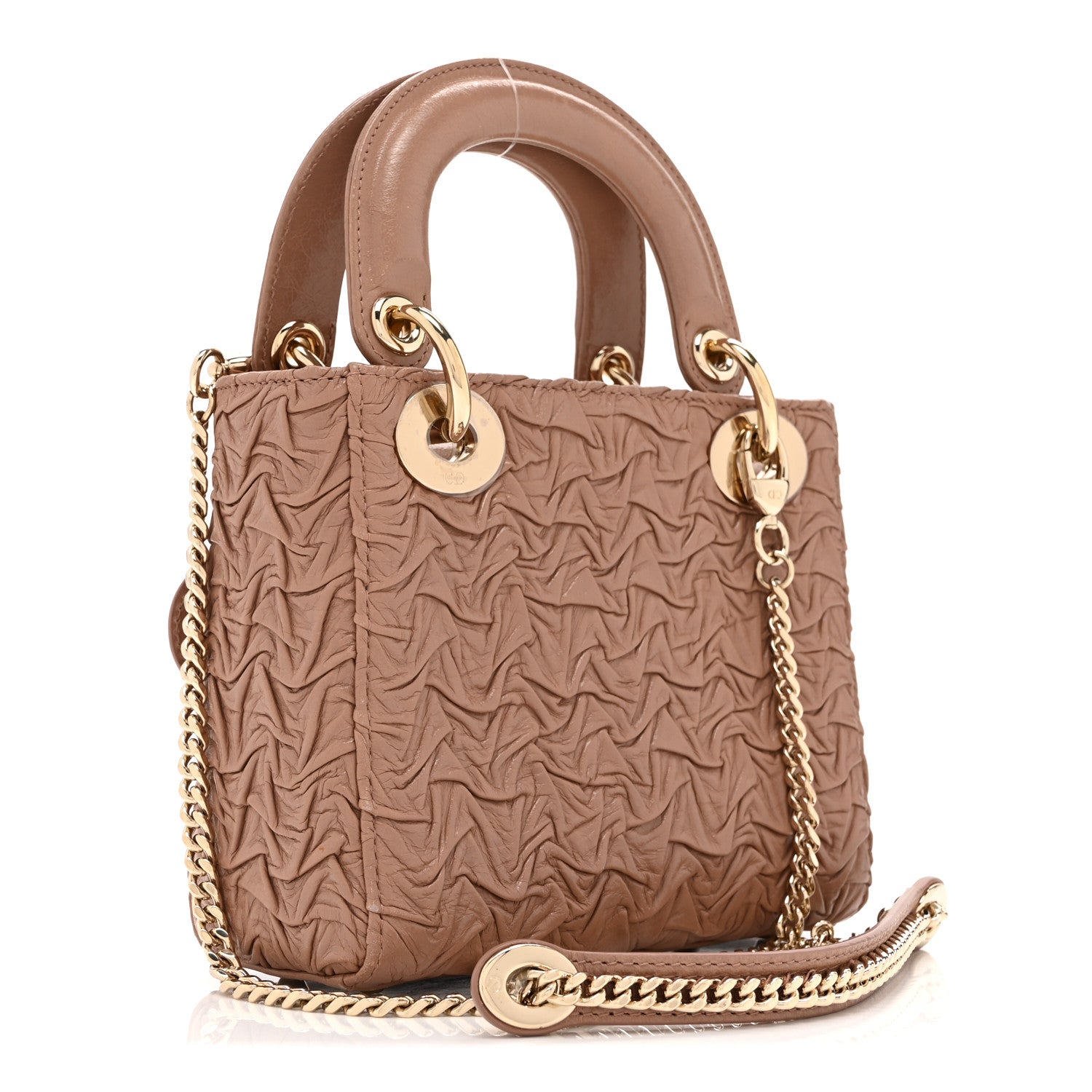 Lambskin Gathered Mini Lady Dior Fard