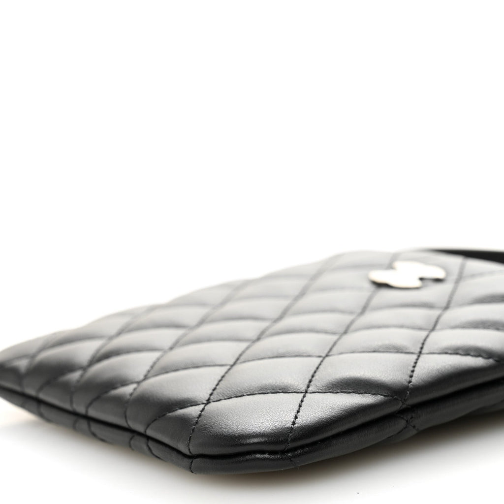 Lambskin Quilted Uniform Crossbody Bag Black
