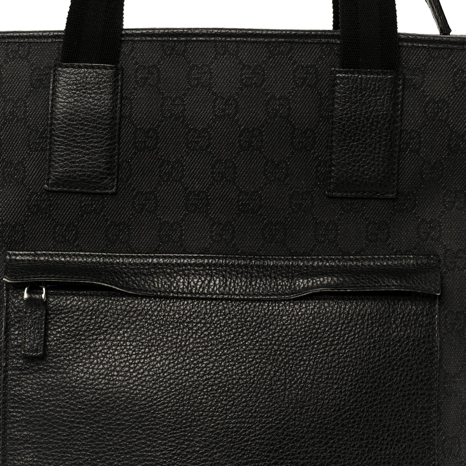 Denim Monogram Tote Bag Black