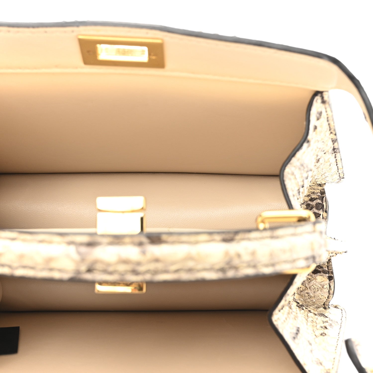 Snakeskin Shiny Nappa Petite Peekaboo I SEE U Satchel Daisy Roccia Camelia