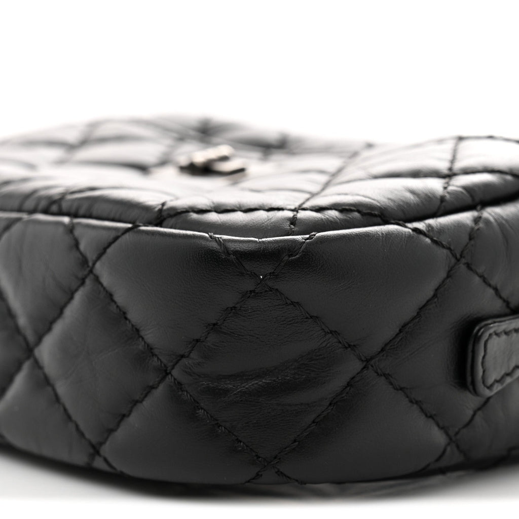 Aged Calfskin Quilted Mini Reissue Camera Case Black