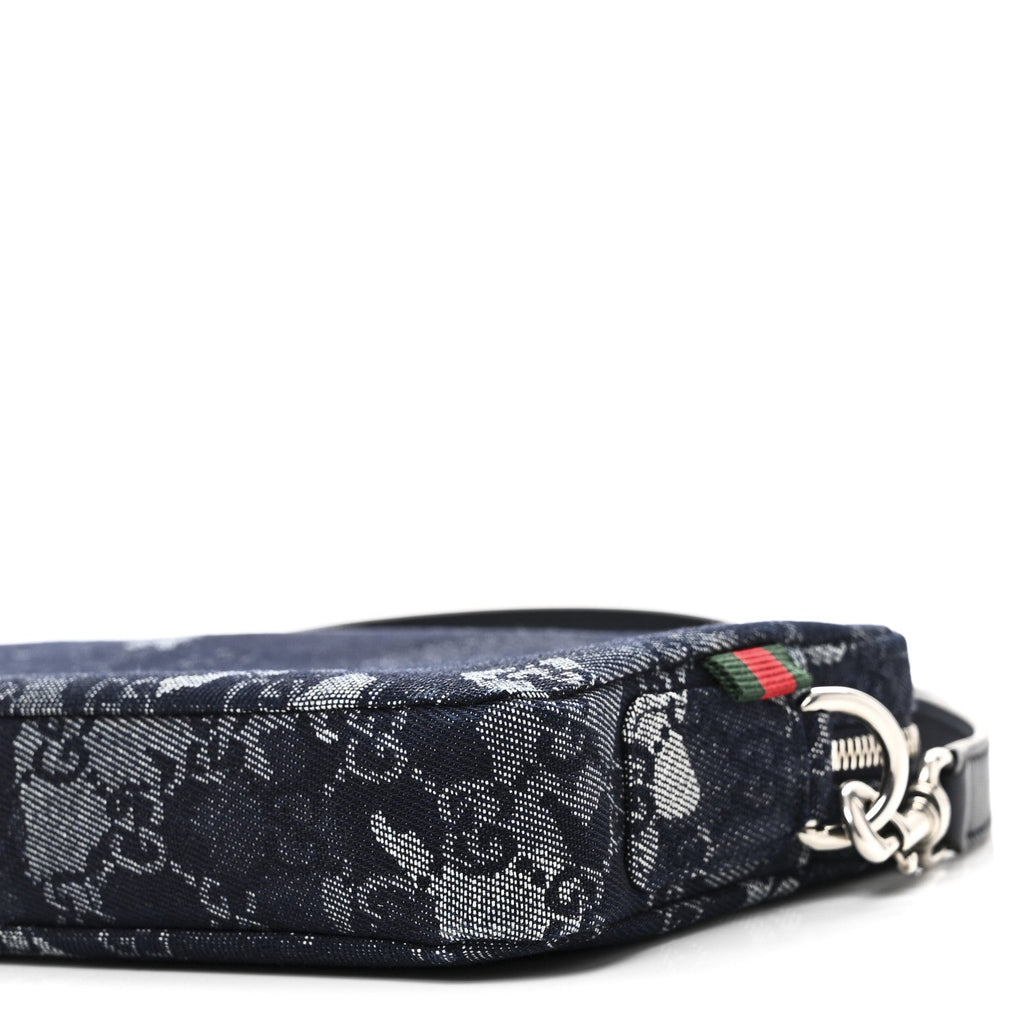 Denim GG Monogram Camouflage Small Crossbody Bag Blue