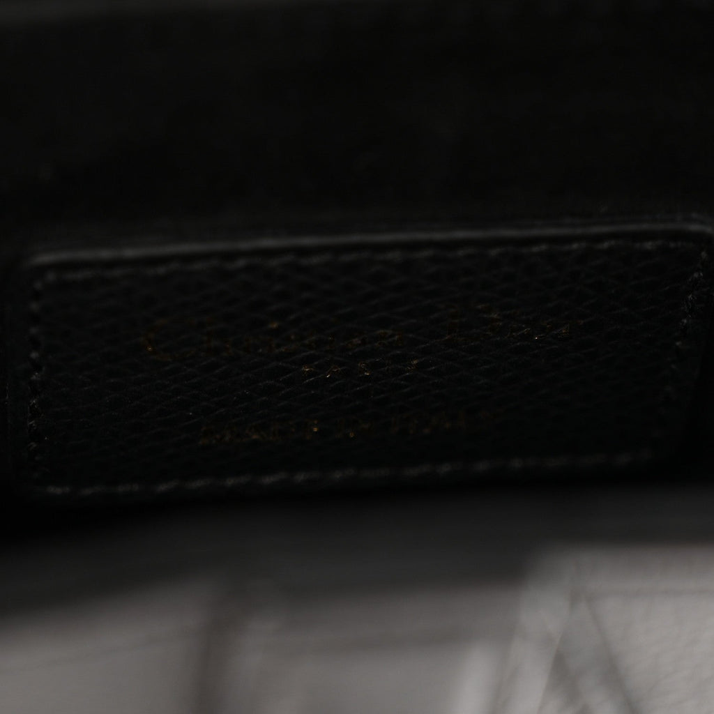 Grained Calfskin Mini Saddle Bag Black