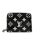 Snakeskin Monogram Zippy Padlock Coin Purse Black